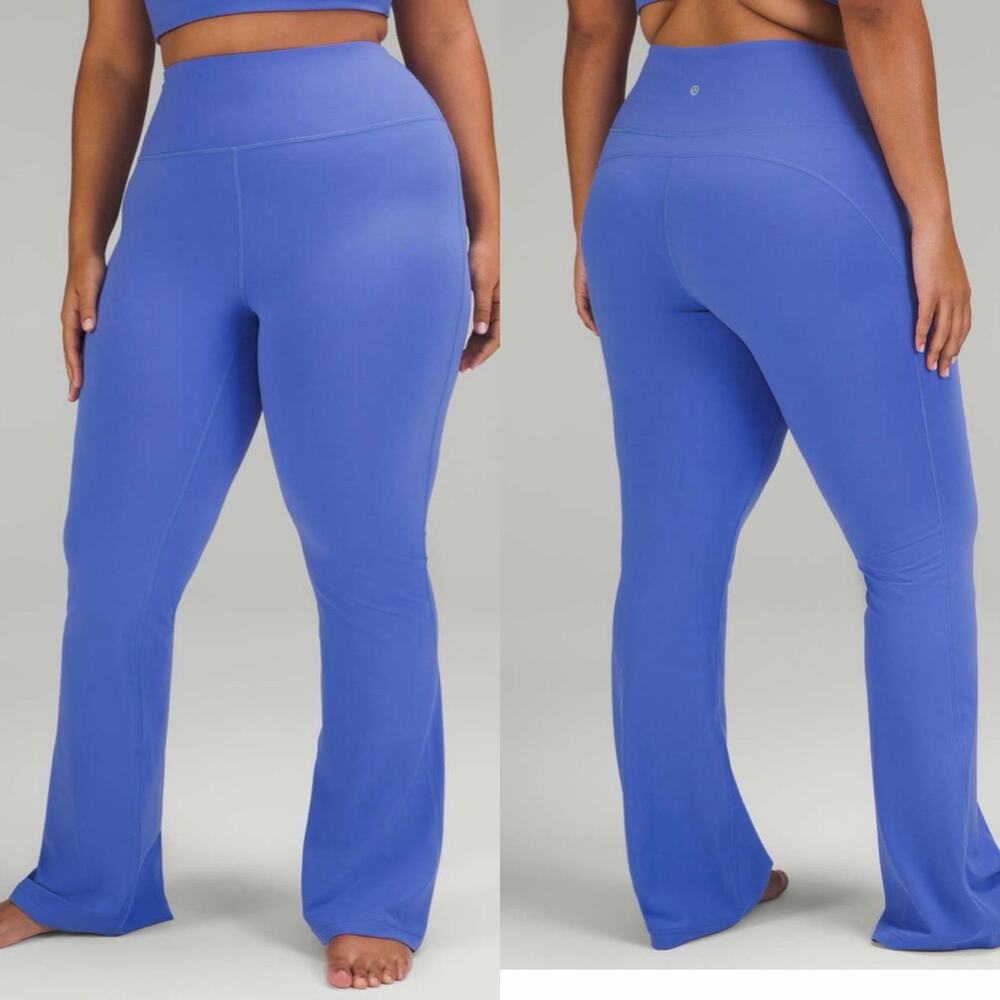 Lululemon W5DKNS Groove Super-High-Rise Flared Pant Nulu Wild Indigo Size 10